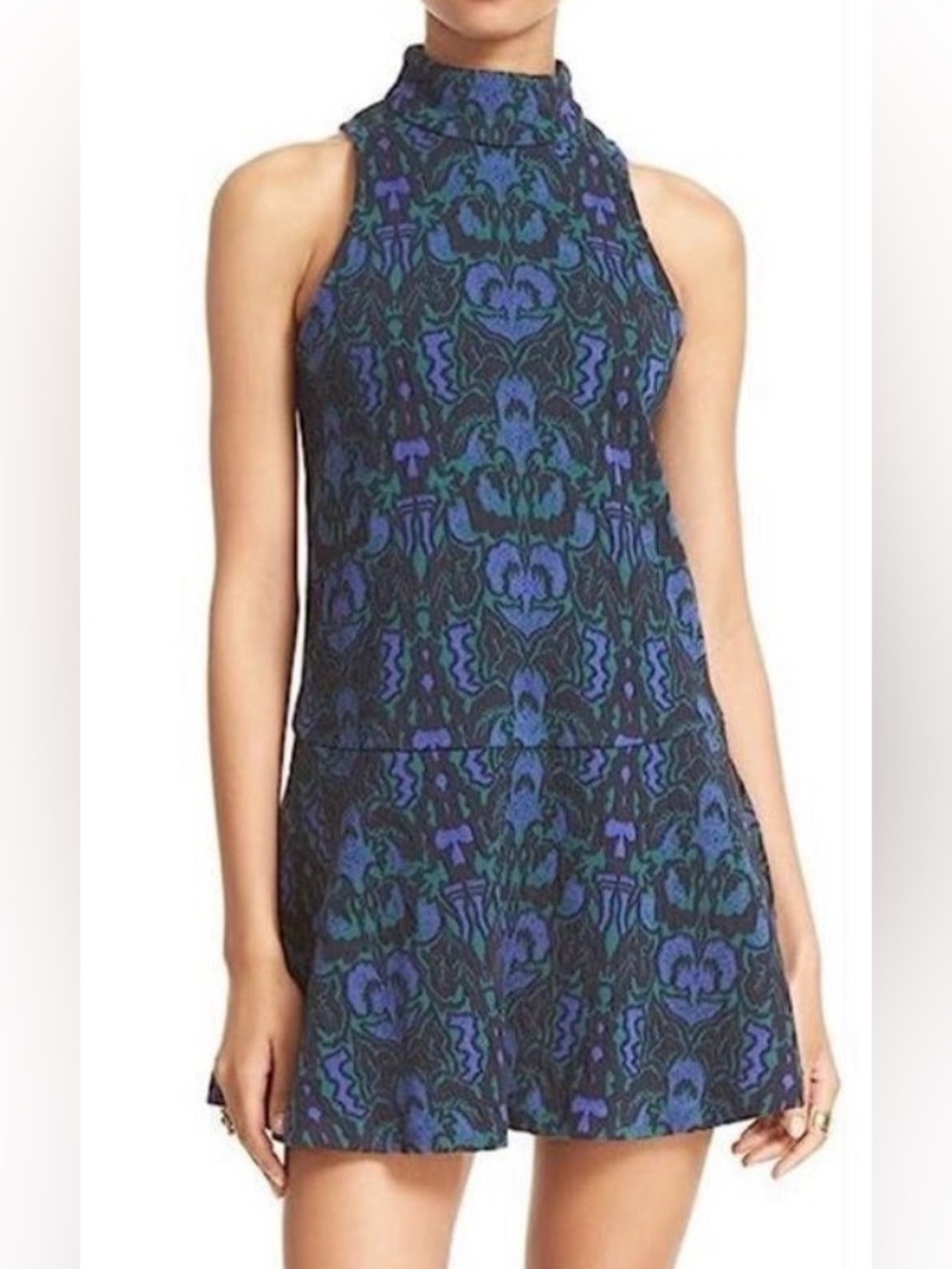Free People Amelia Dress in Blue and Purple, Size Large